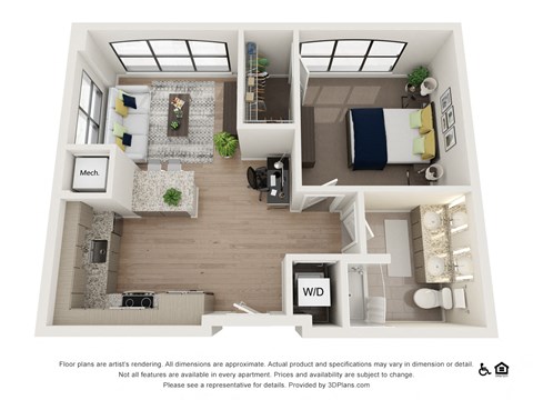 1J Floor Plan at The Baxly, Savannah, GA